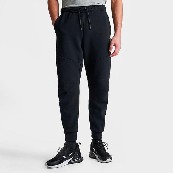 Nike Mens Sportwear Tech Fleece Jogger Pants Tapered Zip Pocket Black Size L - Picture 1 of 10